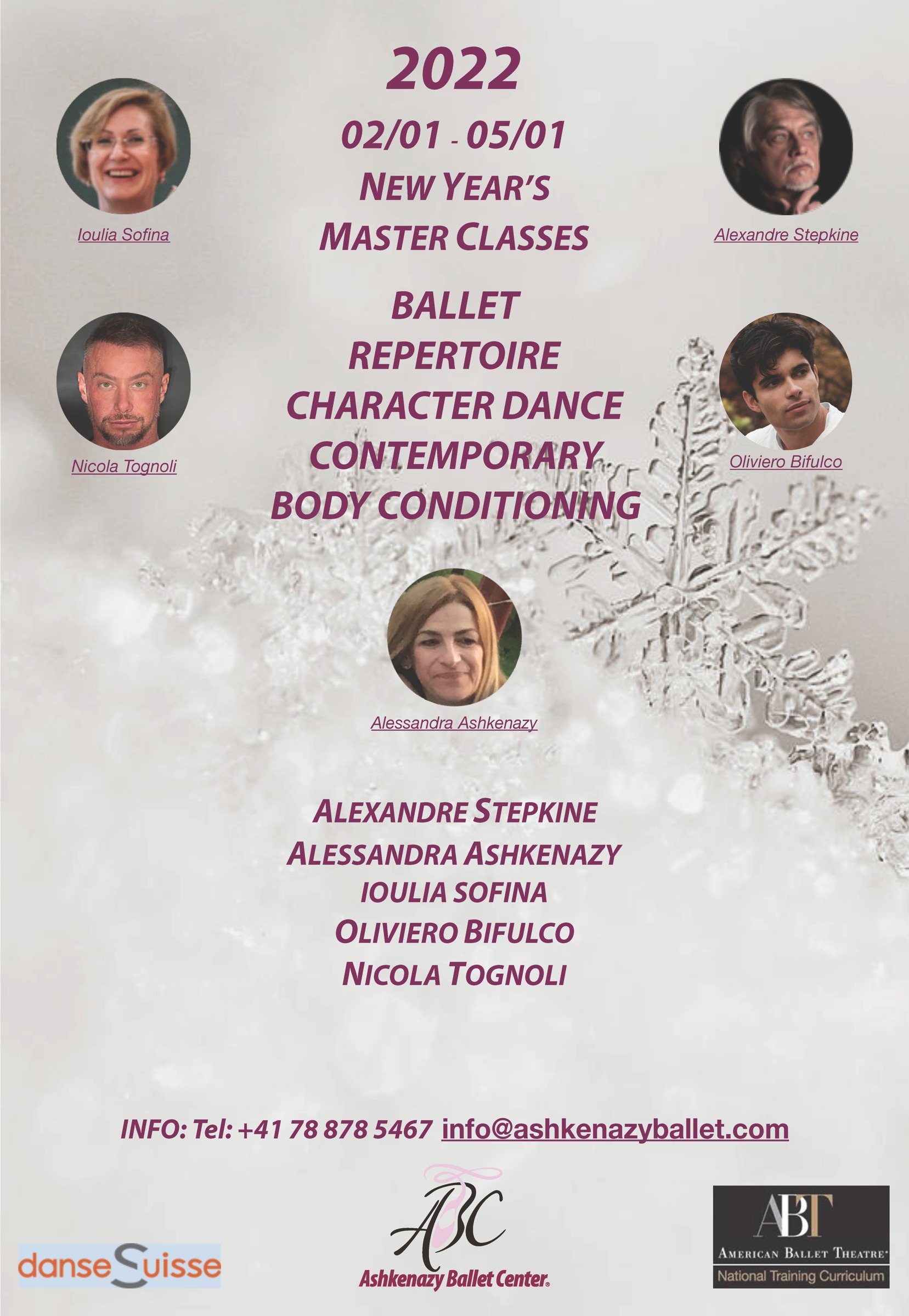 Annuncio originale della scuola: NEW YEAR'S MASTER CLASSES 2022